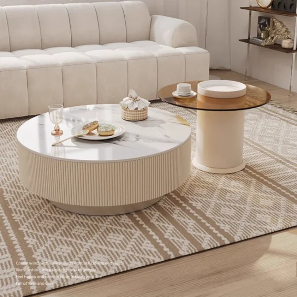 Nordic Modern Design Coffee Table Aesthetic Storage Drawer Cute Minimalist Coffee Table Small Round Mesa Centro Salon Furniture