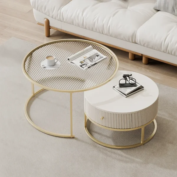 Luxury Simple Side Table Decor Modern Nordic Minimalist Coffee Tables Glam Round Table Basse De Salon Living Room Furniture - Image 3