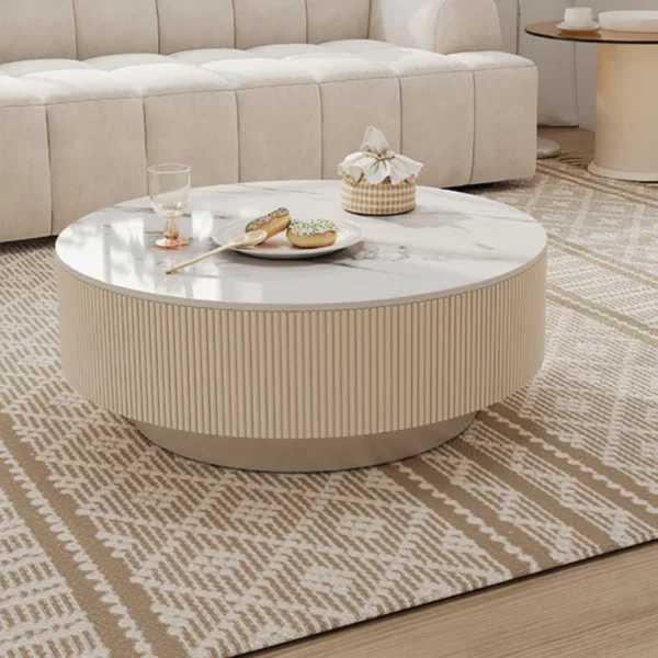 Nordic Modern Design Coffee Table Aesthetic Storage Drawer Cute Minimalist Coffee Table Small Round Mesa Centro Salon Furniture - Image 4